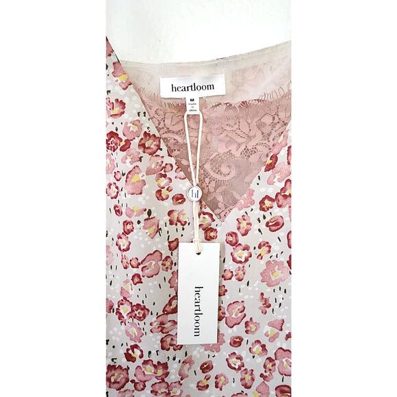 Nordstrom Heartloom Cami Slip Tank Top Pink Floral Lace Medium NEW - Picture 3 of 6